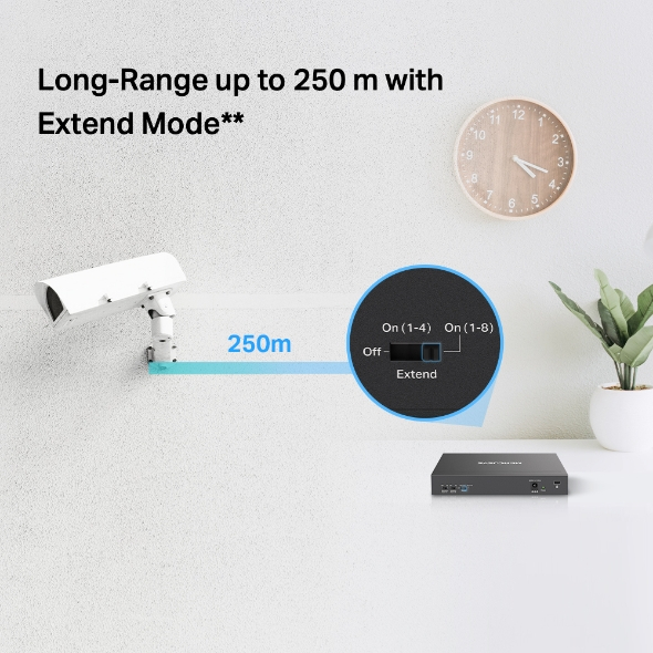 Bộ Switch Chia Mạng Mercusys MS110P 10 Cổng 10/100 Mbps với 8 Cổng PoE+