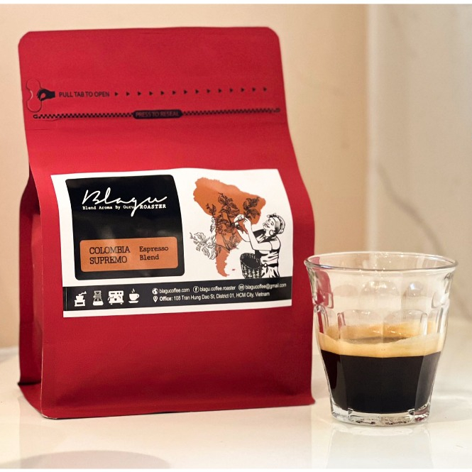 Cà phê Blagu Hạt Đã Rang, Colombia Supremo | Dòng Cà Phê Cao Cấp | 100% Arabica - Typica |  Medium