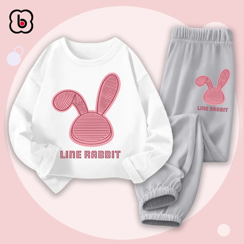 Bộ thu đông dài tay cho bé gái BabyloveGO 2023 đồ bộ cho bé chất thun cotton mềm mịn thoáng mát BDRB33