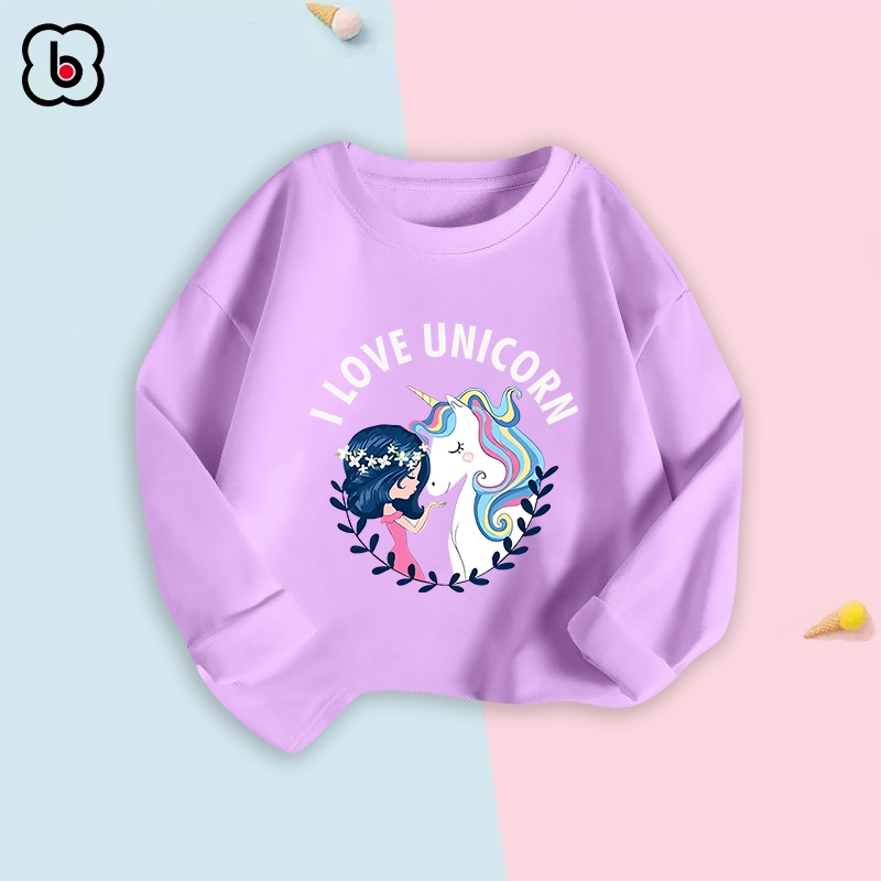 Áo dài tay bé gái BabyloveGO 2023 áo thu đông cho bé mềm mịn thoáng mát in hình dễ thương