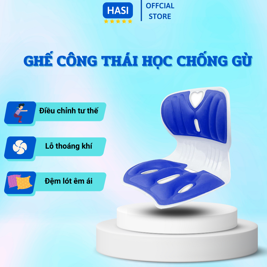 Ghế Công Thái Học Chống Gù Lưng Hasi Ghế Văn Phòng Giúp Ngồi Thẳng Lưng Phù Hợp Trẻ em Sinh Viên Người Đi Làm