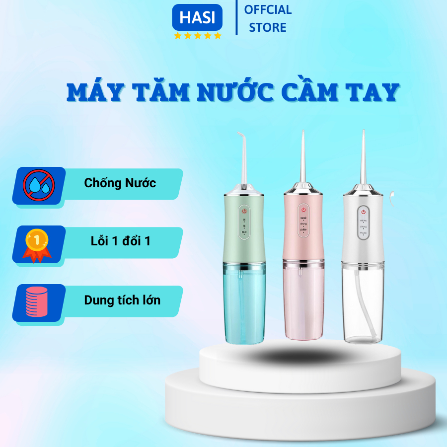 Máy Tăm Nước Oral Irrigator Vệ Sinh Răng Miệng Cao Cấp Làm Sạch Răng Miệng Với 3 Chế Độ Xịt 4 Đầu Tăm