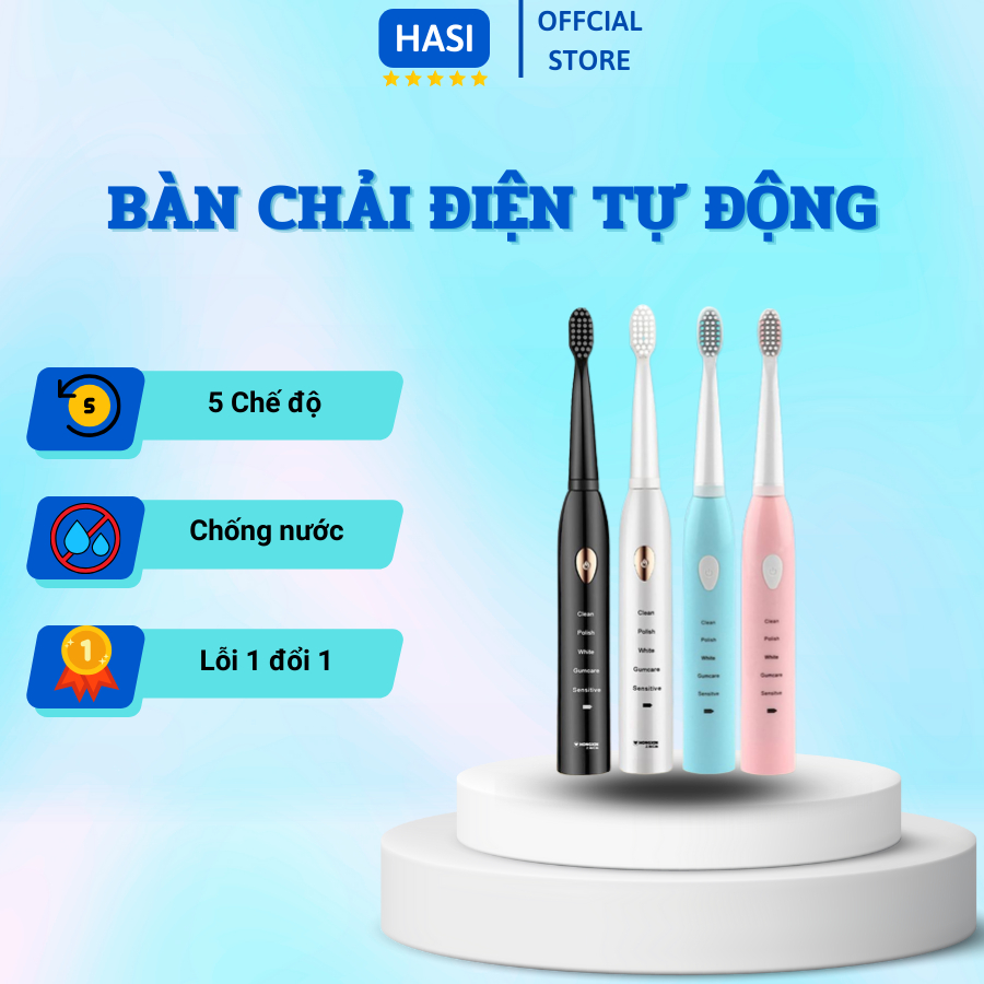 Bàn Chải Điện Tự Động Đánh Răng Bàn Chải Điên 5 Chế Độ Hàng Nội Địa Trung Cao Cấp