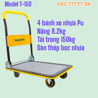 Xe đẩy hàng hóa SUMIKA T150 (tải trọng 150kg, tay cầm gấp gọn) GIÁ RẺ