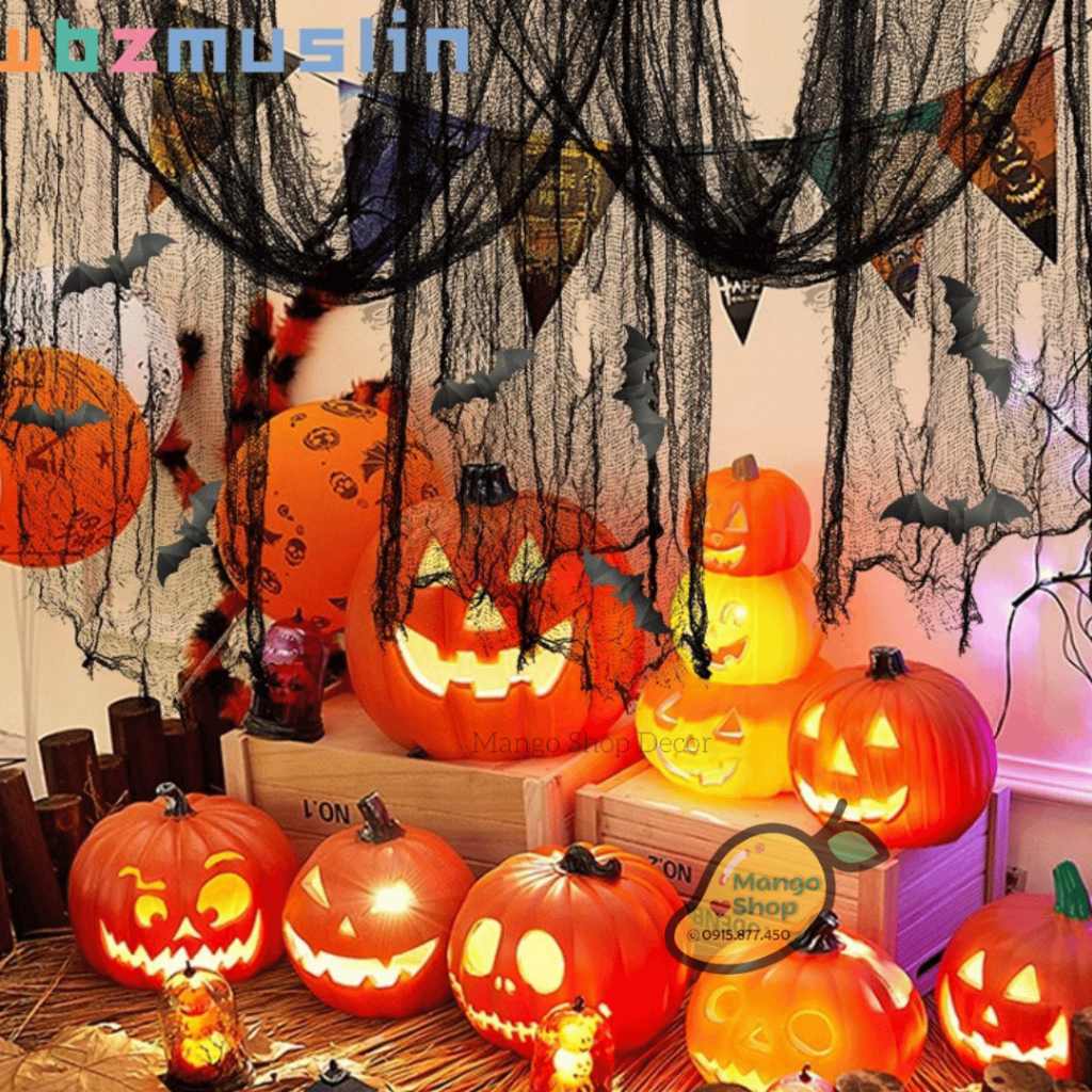 Set Đồ Trang Trí Halloween Hóa Trang Bí Ngô Con Ma