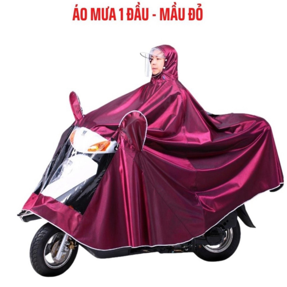Áo mưa đi xe máy - Áo Mưa Phản Quang Có Kính Che Mưa 1 Người Và 2 Người Chất Lượng Cao -BHPT