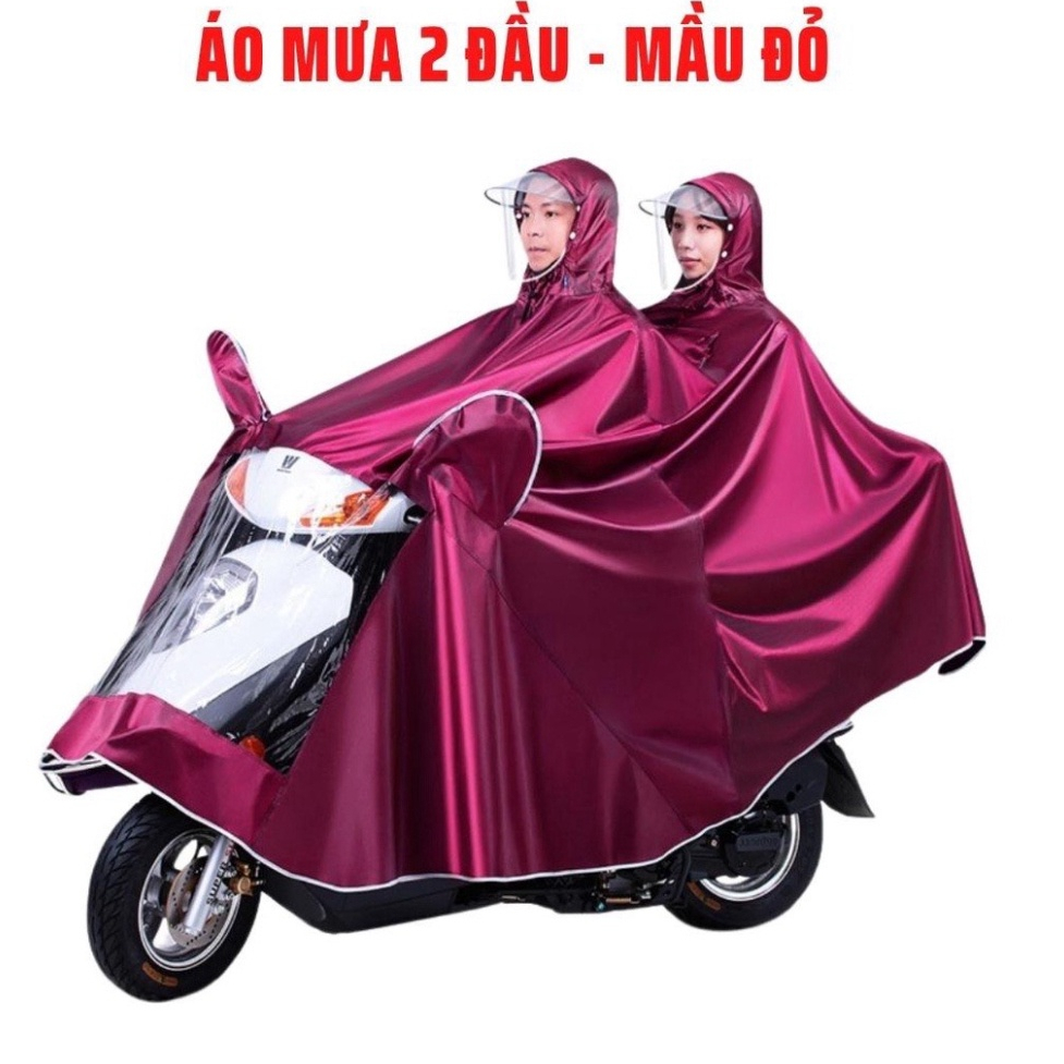Áo mưa đi xe máy - Áo Mưa Phản Quang Có Kính Che Mưa 1 Người Và 2 Người Chất Lượng Cao -BHPT
