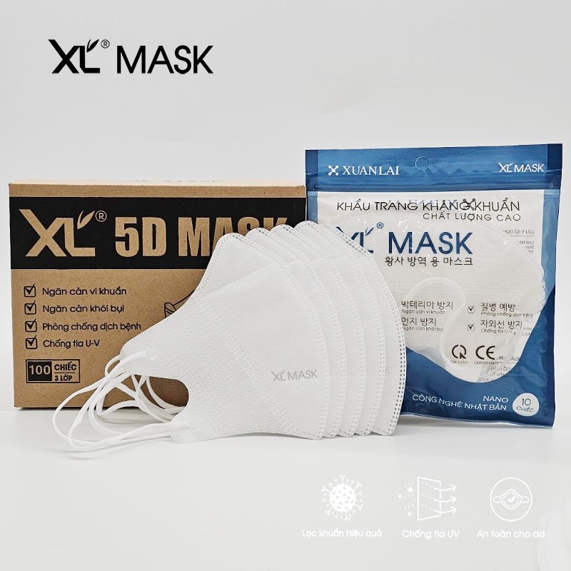 Mã INBAU15 giảm 15K đơn 99K Khẩu trang 5D Mask Xuân Lai  thùng 100 chiếc