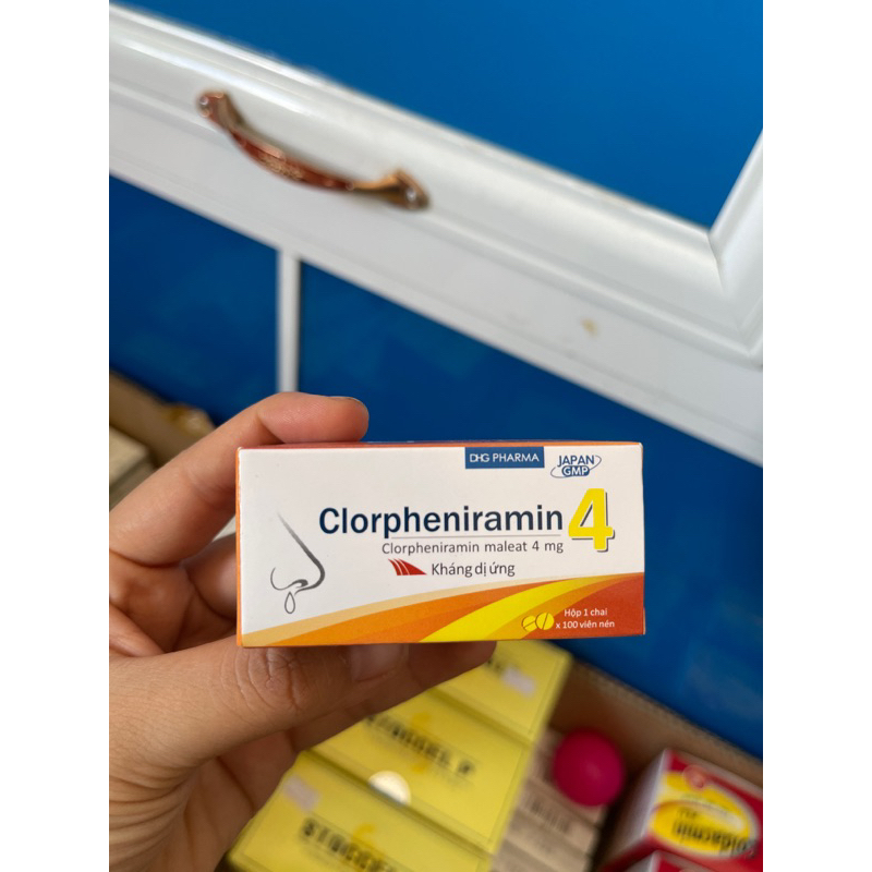 Viên uống Clophenira min 4 - giúp giảm nhanh các trịu chứng dị ứng, sm, hắt xì lọ 100 viên