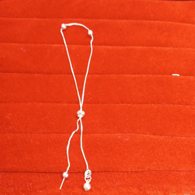 Lắc tay bạc xỏ đá dây rút