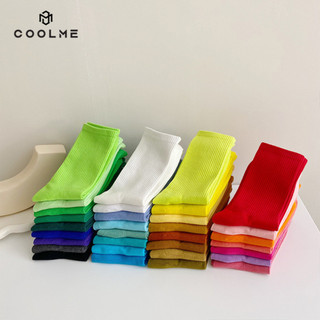 Tất trơn nữ cổ cao chất liệu cotton co giãn, vớ cao cổ phong cách Hàn Quốc nhiều màu - Coolme