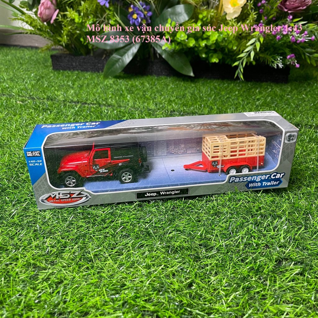 Mô hình xe vận chuyển gia súc Jeep Wrangler 1:43 MSZ 8353 (67385A)