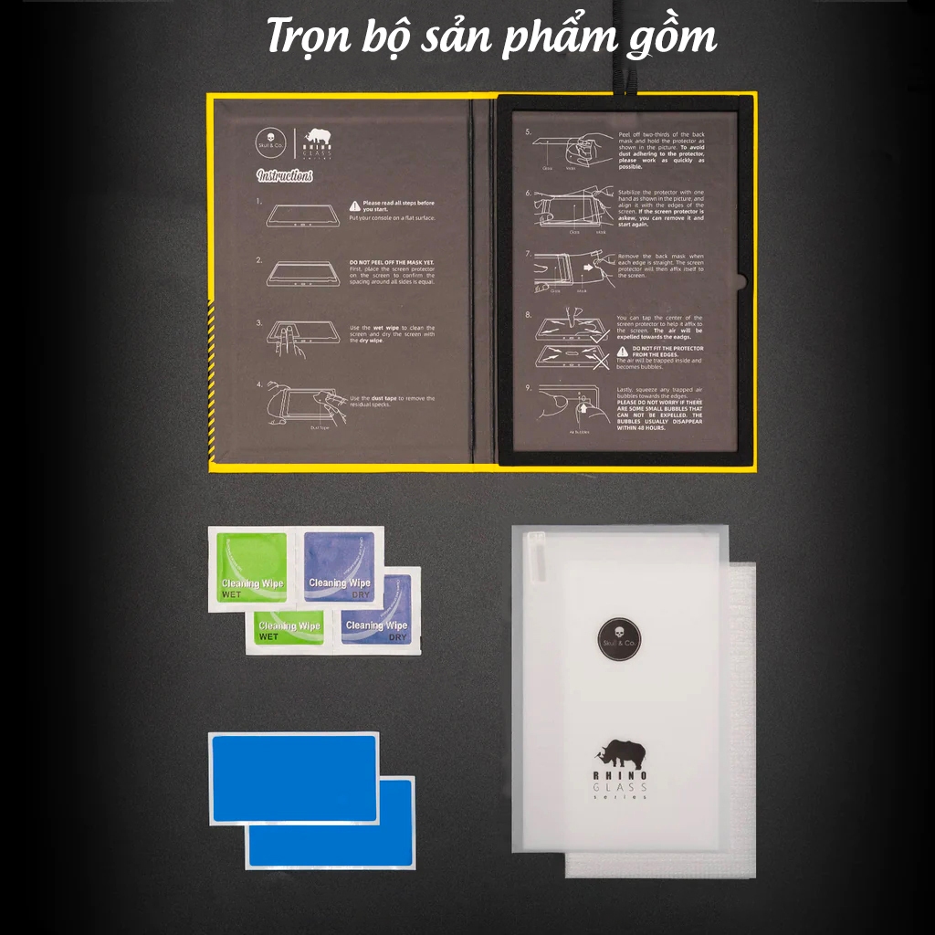 Kính cường lực cho Steam Deck, tấm dán màn hình Steam Deck chính hãng Skull & Co set 2 miếng