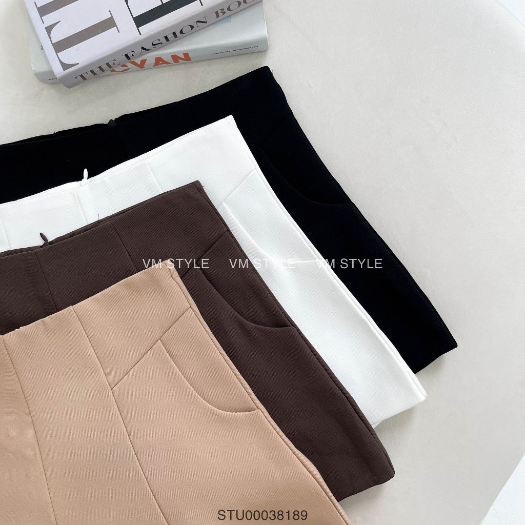 Quần short nữ VMSTYLE gấp li túi kiểu cạp cao ống rộng thời trang phối 2 lớp -9960- STU00038