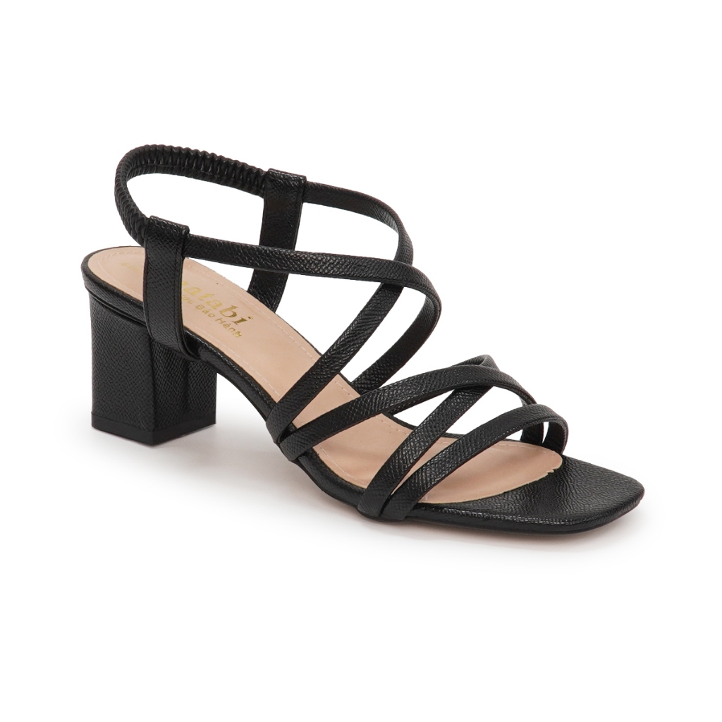 Sandal Nữ Hanatabi 3 Quai Chéo Mũi Vuông Gót Cao 5cm Hậu Thun Đế TA Cao Cấp Chống Trơn Trượt Mã HNSDT5F857