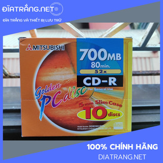 Đĩa trắng cd-r mitsubishi golden pc disk có vỏ - hộp 10 cái