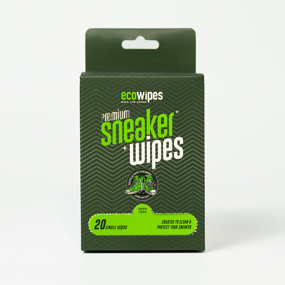 Thùng 35 hộp 700 gói khăn giấy ướt lau giày thể thao Ecowipes travel size premium gói 1 tờ lau nhanh siêu sạch