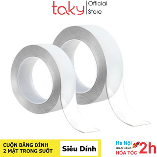 Cuộn Băng 3M Silicon 2 Mặt -Taky, Trong Suốt Dính Đồ Đa Năng, Dính Dồ Vật Trong Nhà, Có Thể Tái Sử Dụng 6005