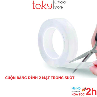 Băng Dính 3M - Taky, Trong Suốt Silicone Dính 2 Mặt, Dính Đồ Vật Trong Nhà Lên Tường, Tái Sử Dụng 6005