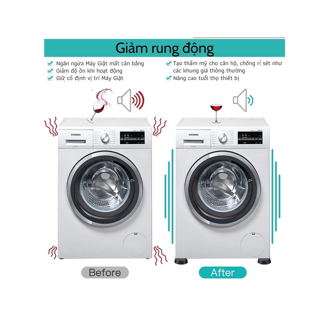 Đế Chống rung lắc máy giặt Proki, tránh va đập, trơn trượt cho máy giặt, tủ lạnh, bàn ghế -Loki
