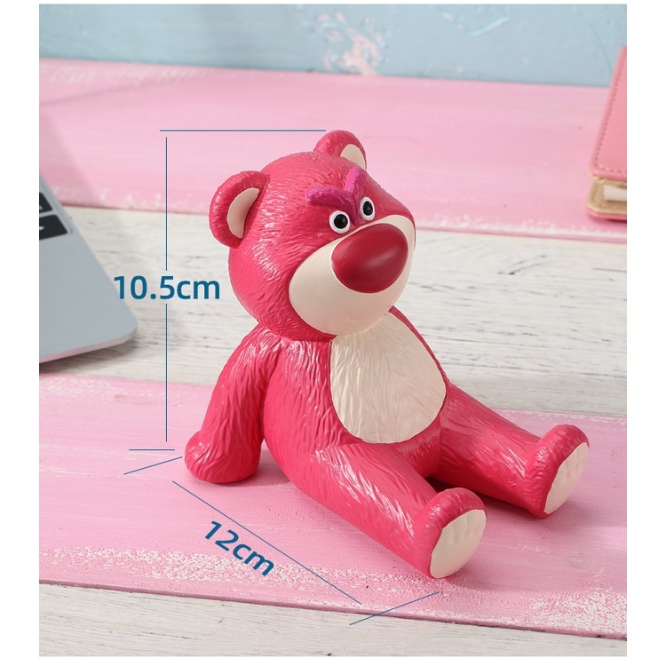 Giá Đỡ Điện Thoại Hình Gấu Và Dâu Tây Dễ Thương Dùng Trang Trí Bàn Làm Việc
