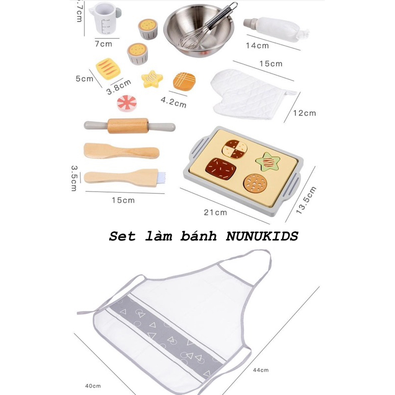 Đồ chơi gỗ - Set làm bánh, làm trà sữa, làm đẹp cho Bé
