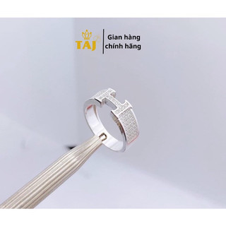 Nhẫn chữ H đính đá, nhẫn bạc ta Taj