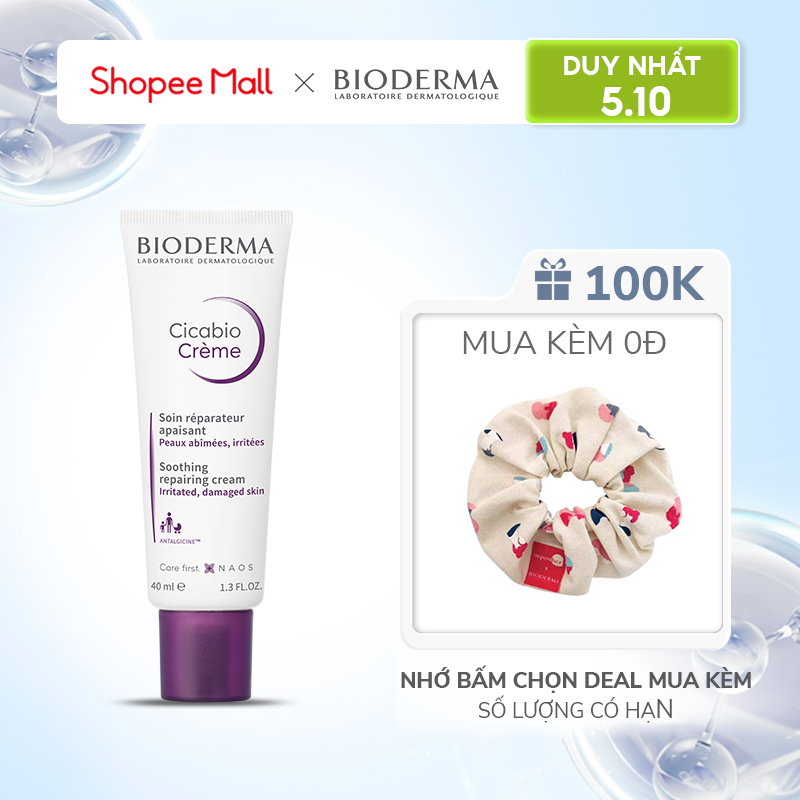 Kem dưỡng phục hồi da tổn thương Bioderma Cicabio Crème - 40ml