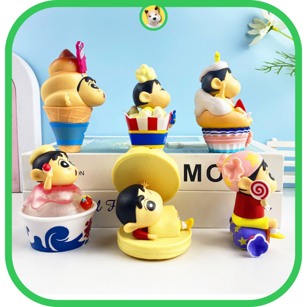 Mô hình Shin chan Cậu bé bút chì Shinosuke nghịch ngợm vui đùa mặc cosplay kem bánhdễ thương Đồ chơi Beocaz quà tặng