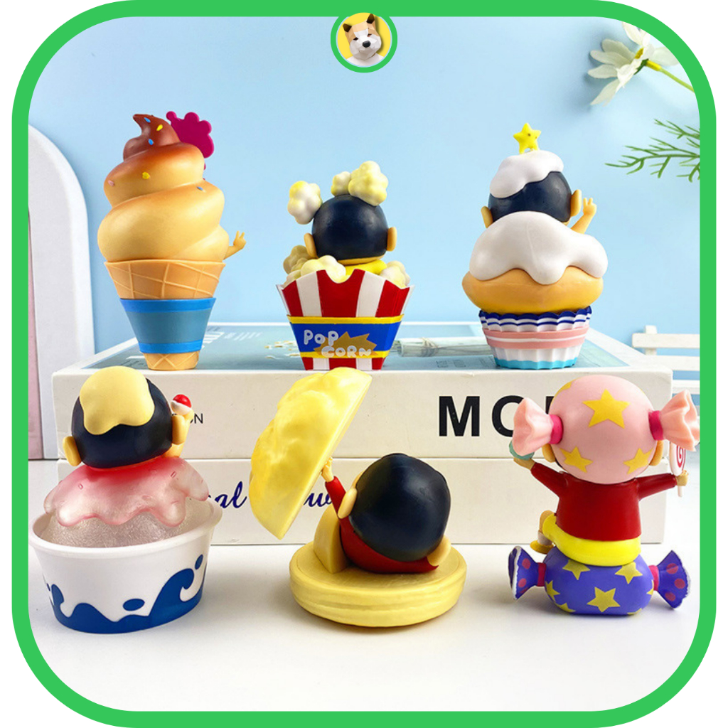 Mô hình Shin chan Cậu bé bút chì Shinosuke nghịch ngợm vui đùa mặc cosplay kem bánhdễ thương Đồ chơi Beocaz quà tặng