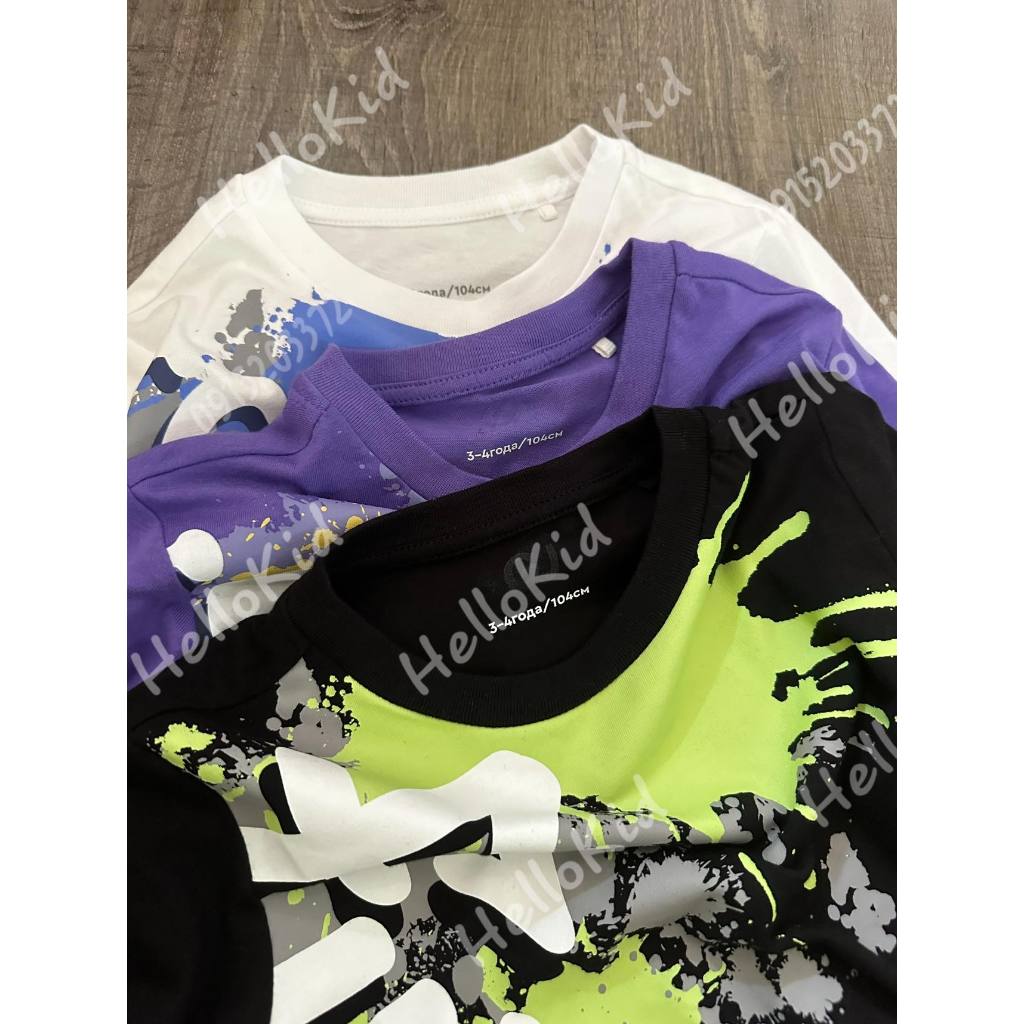 Áo thun hoạ tiết chữ vảy sơn cho bé gzj