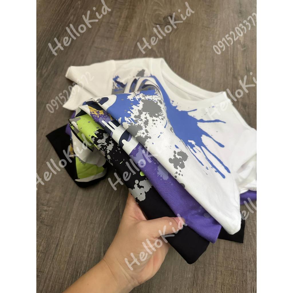 Áo thun hoạ tiết chữ vảy sơn cho bé gzj