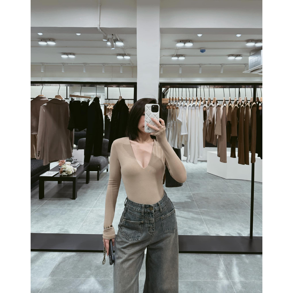 Bodysuit tay dài trơn BASIC WYN BODYSUIT