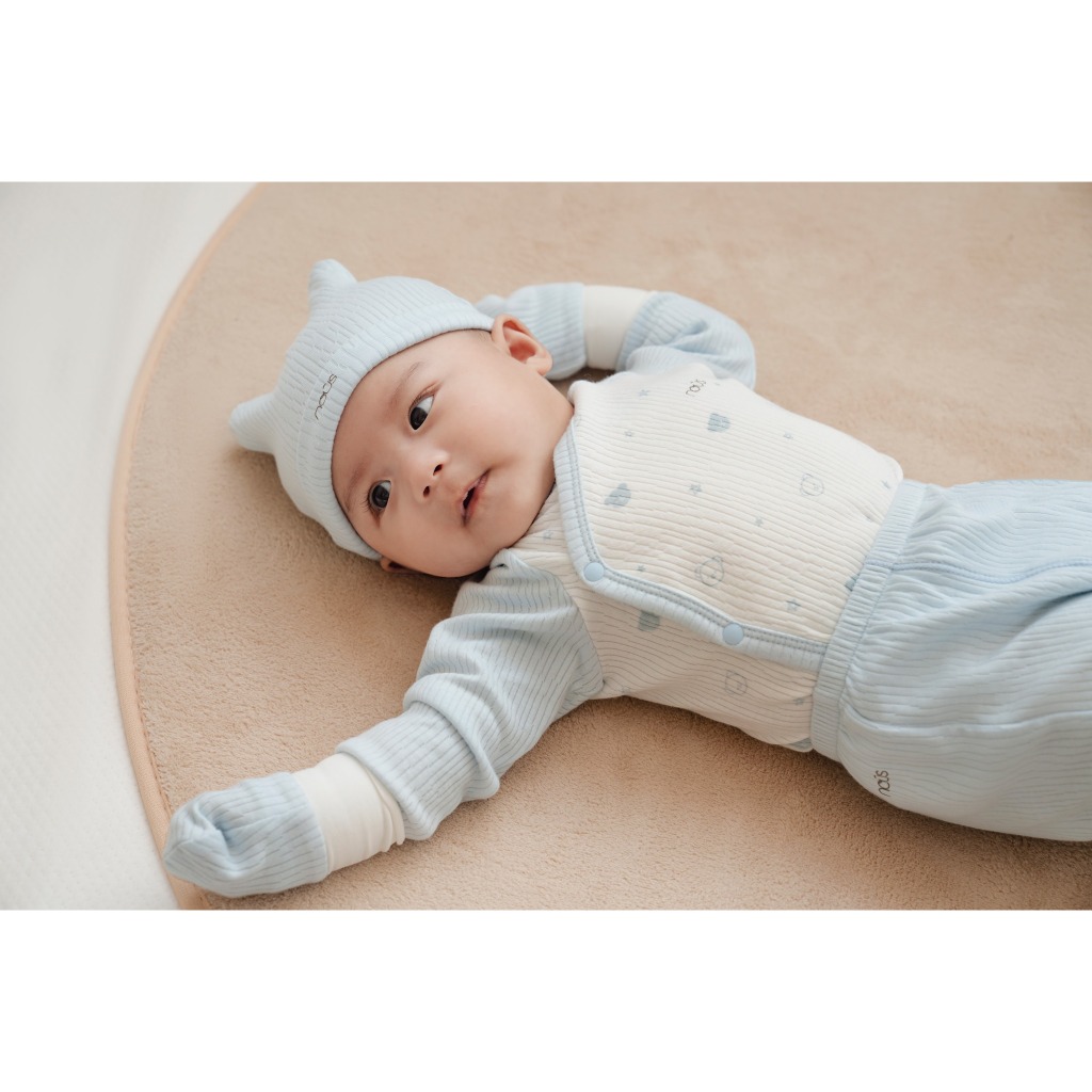 Set quà tặng 6 món màu hồng, xanh in họa tiết cho bé sơ sinh