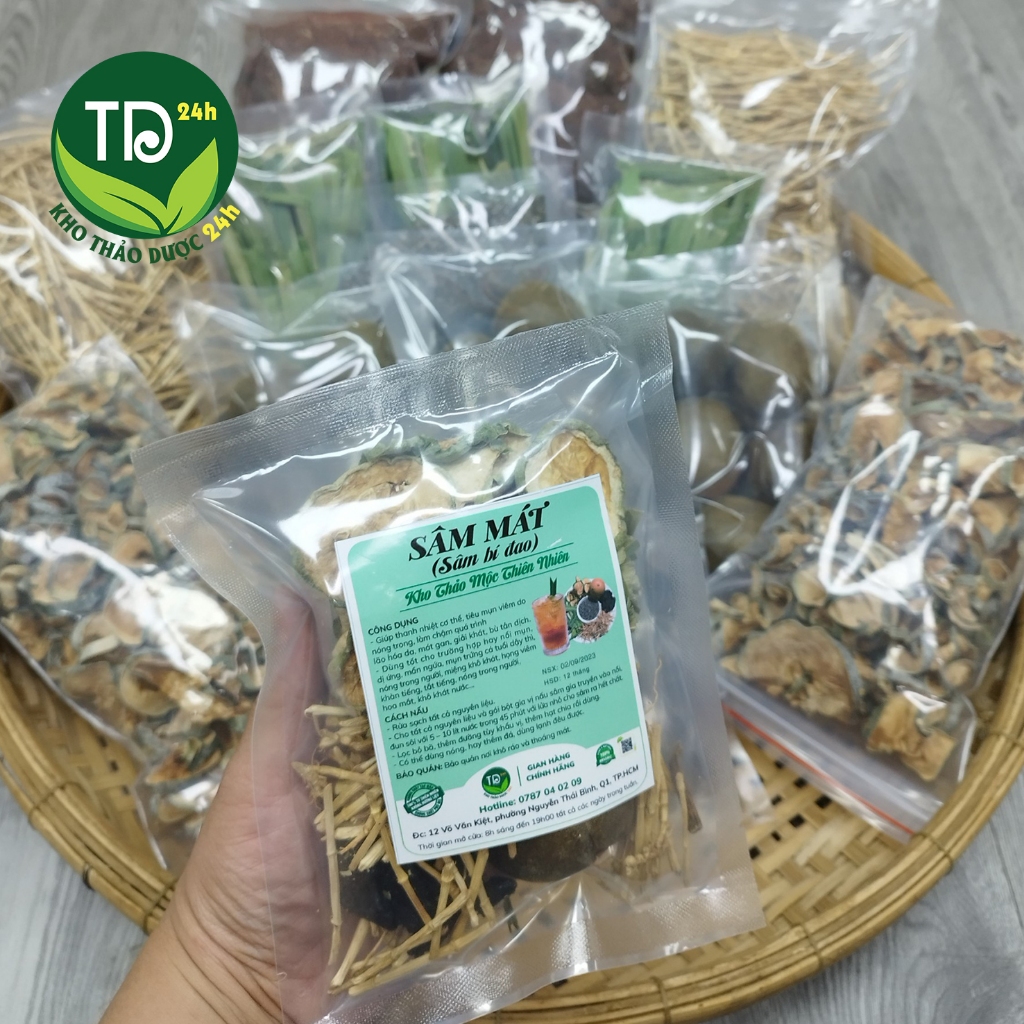 Sâm bí đao, set đủ vị nấu 10 lít nước, tặng kèm hạt chia bên trong, hàng mùa mới, chuyên dùng cho gia đình và hàng quán