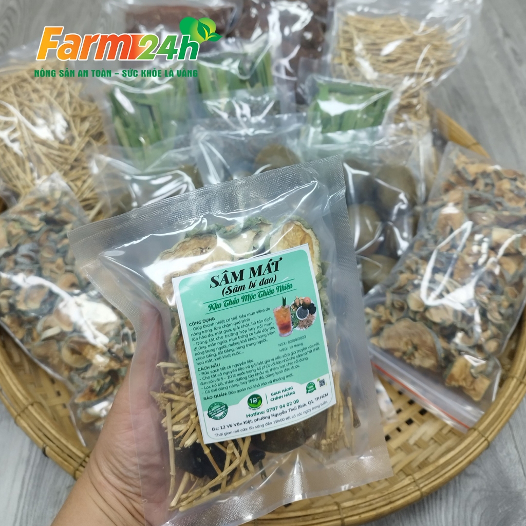 Sâm bí đao, set đủ vị nấu 10 lít nước, tặng kèm hạt chia, hàng mùa mới, chuyên dùng cho gia đình và hàng quán