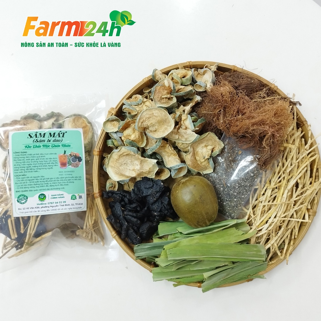 Sâm bí đao, set đủ vị nấu 10 lít nước, tặng kèm hạt chia, hàng mùa mới, chuyên dùng cho gia đình và hàng quán