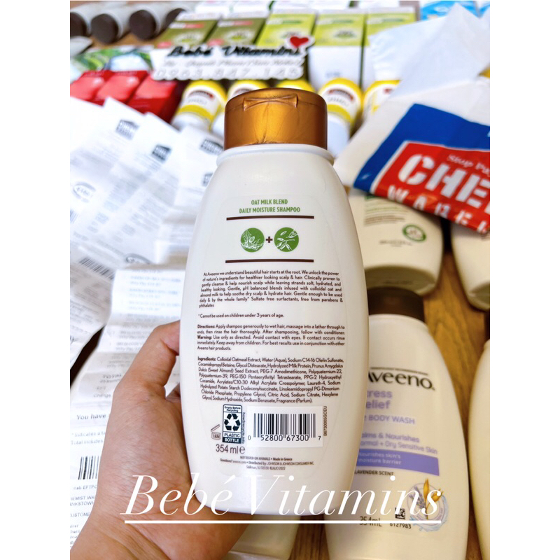 Dầu gội Aveeno Oat Milk Blend sữa yến mạch cho tóc khô & hư tổn | Bebé Vitamins