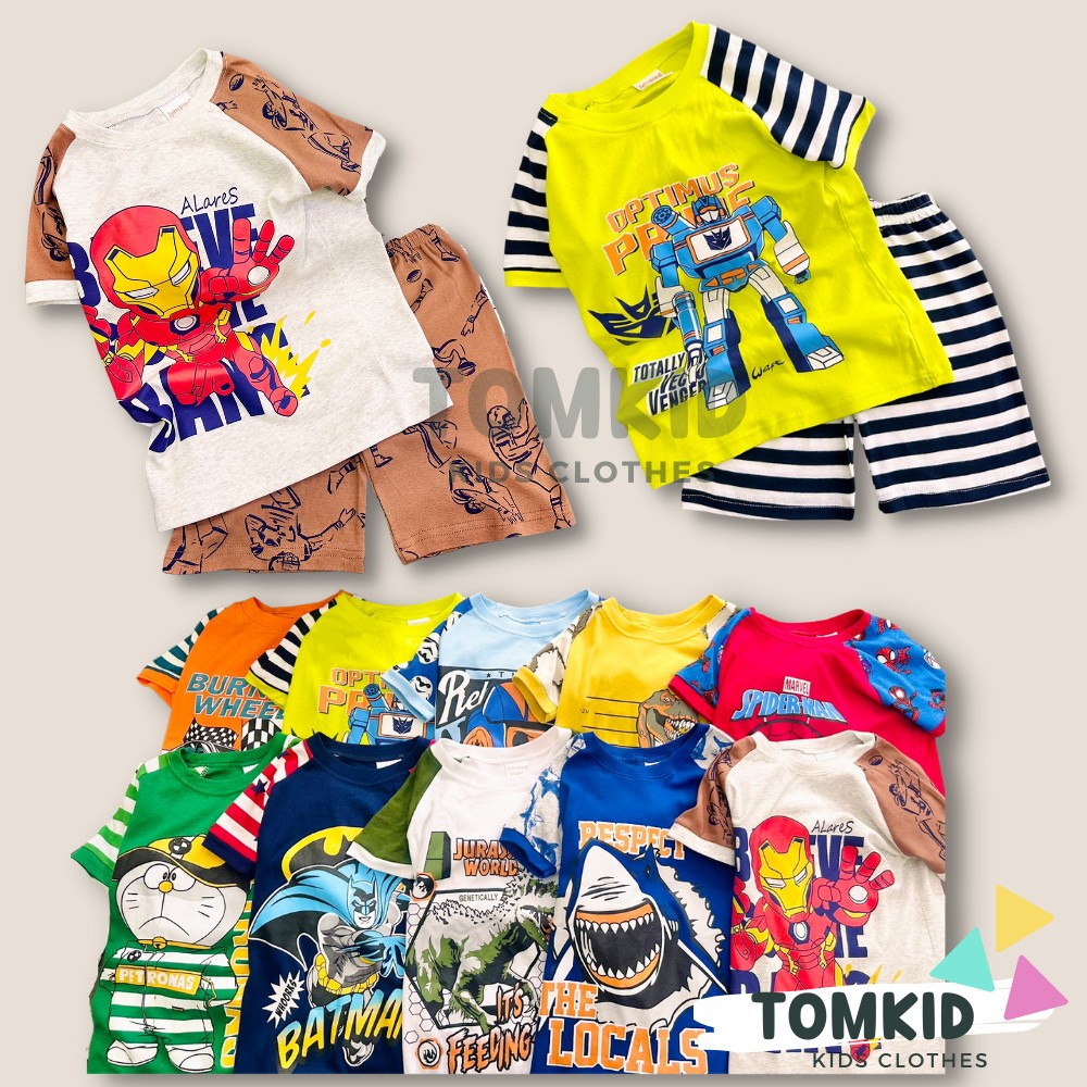 Đồ bộ cho bé trai bộ cộc tay cho bé chất cotton borip dày dặn thoáng mát 09-23kg Tomkids