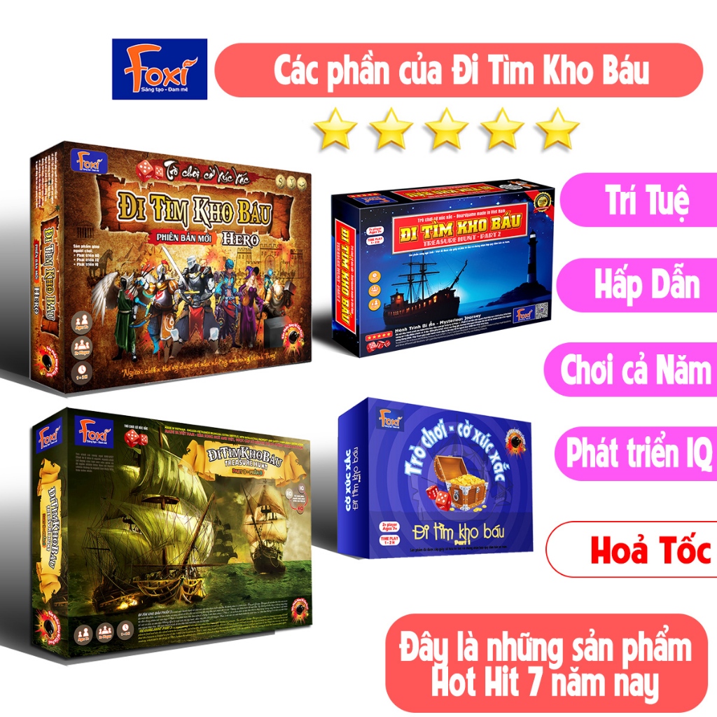 Board game-Đi tìm kho báu Foxi-Chạy Trốn Zombie-đồ chơi gia đình-tương tác cao-tư duy thông minh-giao tiếp.