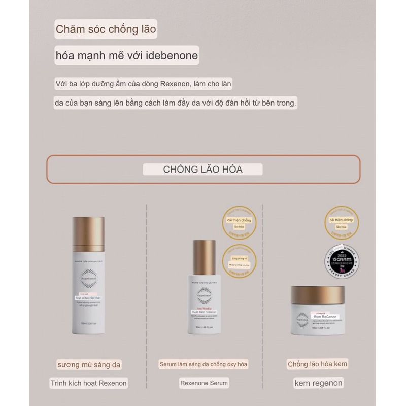Set dưỡng da Oxygen Ceuticals Anti Wrinkle Regenon Rewind Kit