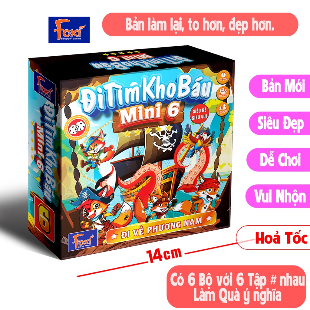 Board game-Đi tìm kho báu Mini 6 Foxi-phát triển tư duy toàn diện-kỹ năng quản trị và logic