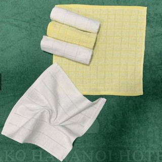 Combo 5 cái khăn mặt màu trắng 28x28 khăn lau đa năng