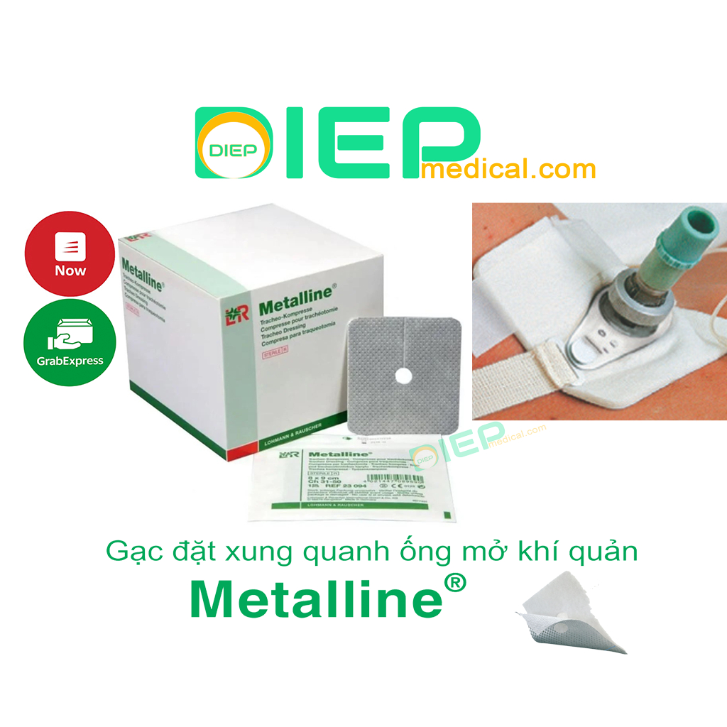 ✅ L&R METALLINE (6x7cm hoặc 8x9cm) - Combo 10 miếng Gạc đặt xung quanh ống mở khí quản, ống dẫn lưu
