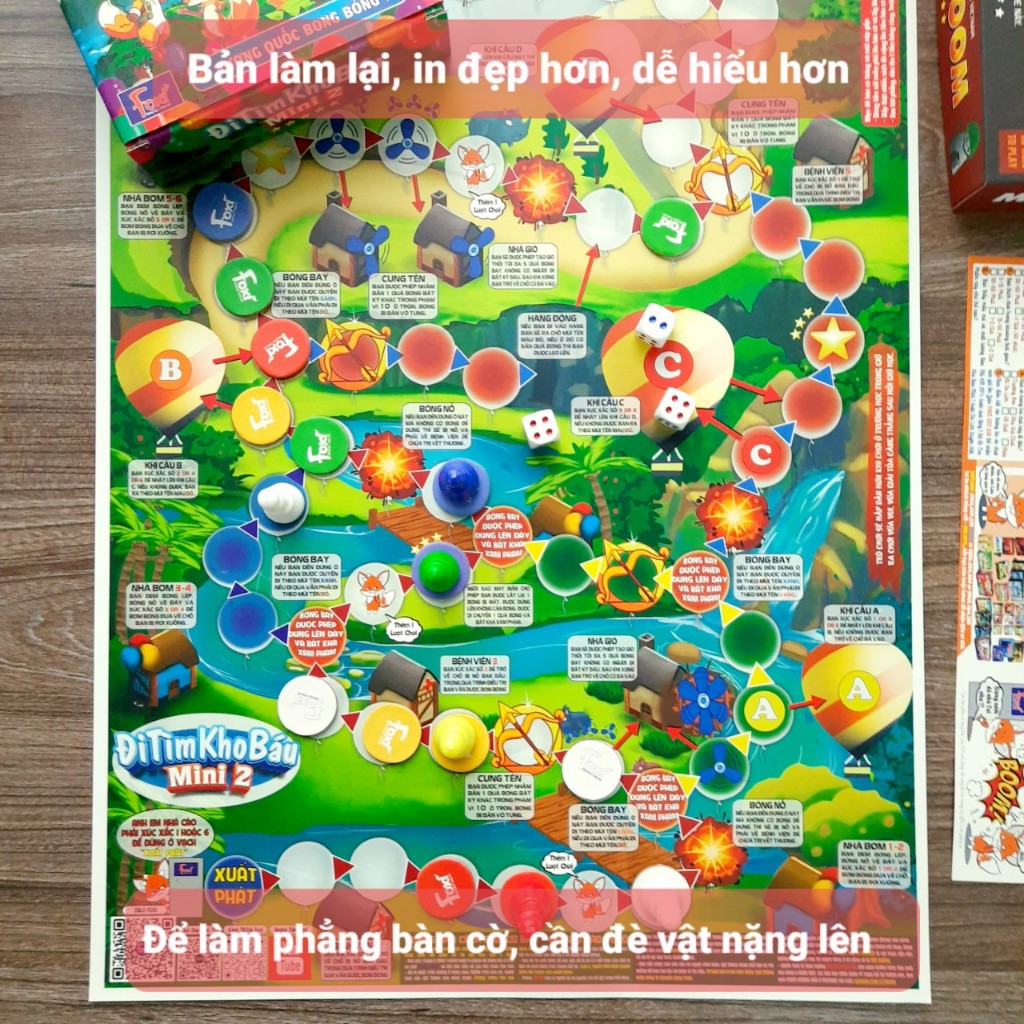 Board game-Đi tìm kho báu mini 2 Foxi-đồ chơi phát triển tư duy-dễ chơi-vui nhộn-giá siêu rẻ