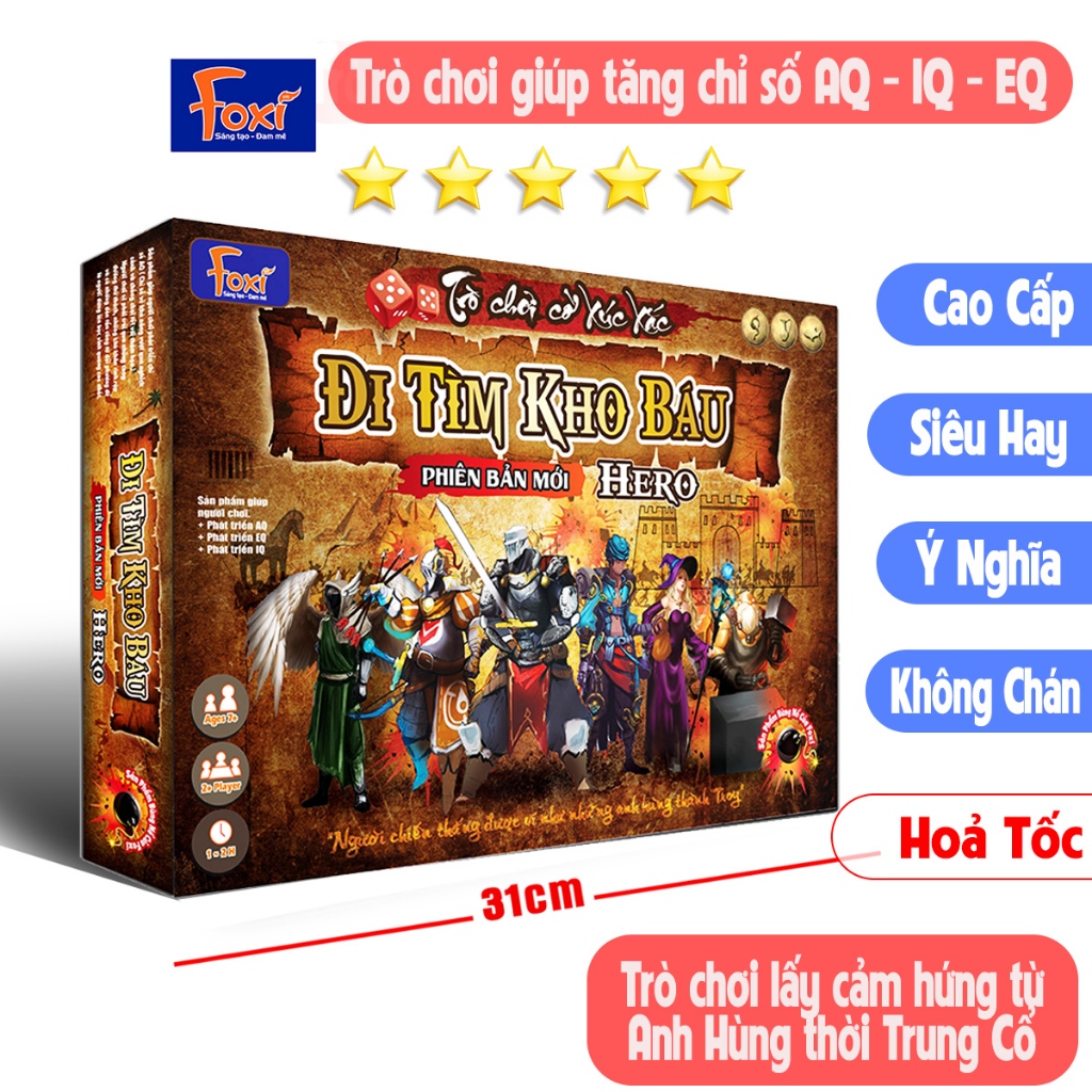 Board game-Đi tìm kho báu Phiên Bản HERO Foxi-Đồ chơi trẻ em phát triển AQ-EQ-IQ-siêu siêu hay