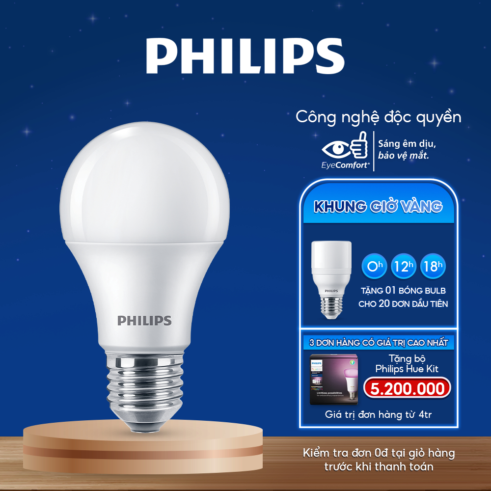 Bộ 02 bóng đèn Philips LED bulb A60 - Công suất (7W, 9W, 11W)