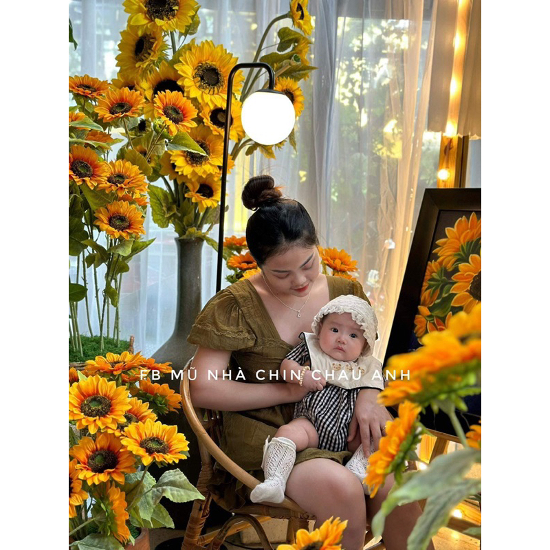 Mũ ren đội đầu cho bé vòng đầu 38-44cm, mũ ren Chin Chau Anh