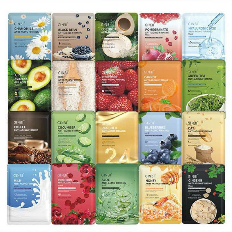 Combo 100 mặt nạ trái cây cấp ẩm dưỡng trắng, chống lão hóa, mờ thâm nội địa trung