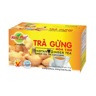 Trà gừng hòa tan Hùng Phát hộp 20 gói x 10g